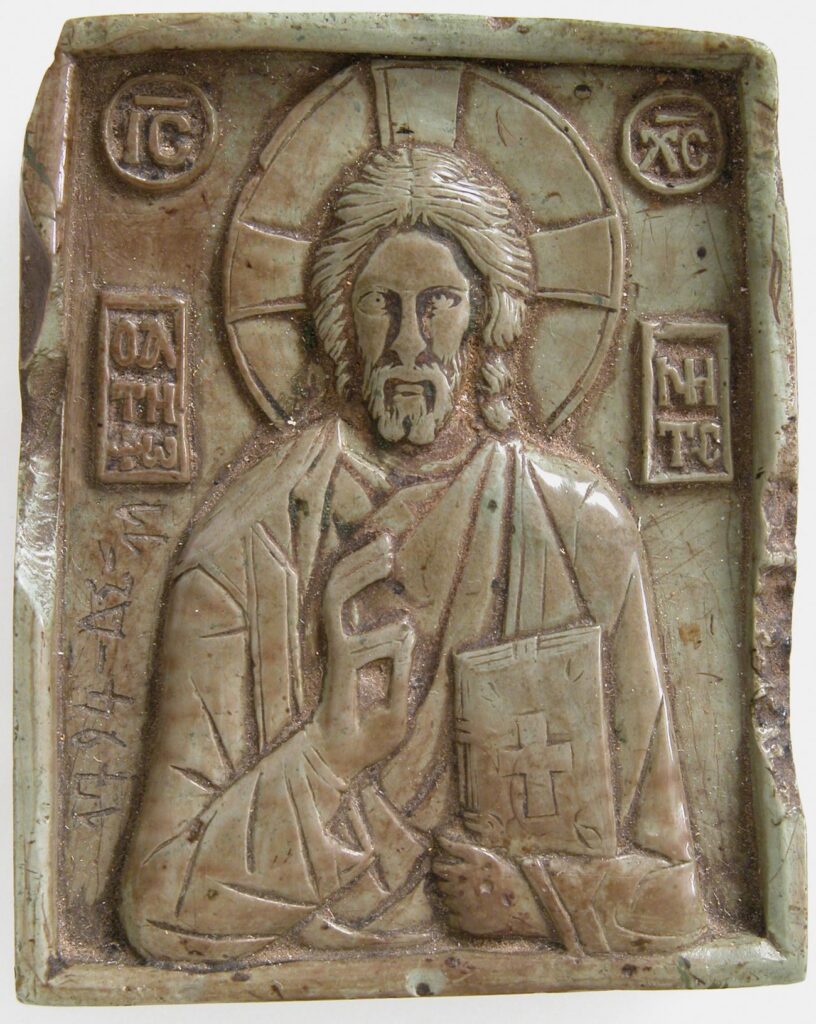 Cristo Pantocratore in un'opera del 1350 in steatite (Met Museum OA)