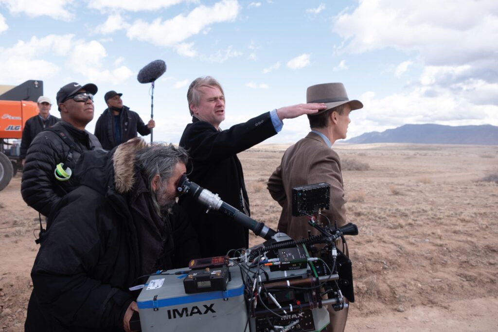 Nolan sul set di Oppenheimer, girato con camere Imax