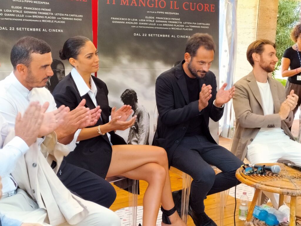 La conferenza stampa del film "Ti mangio il cuore, con Elodie, al Lido di Venezia