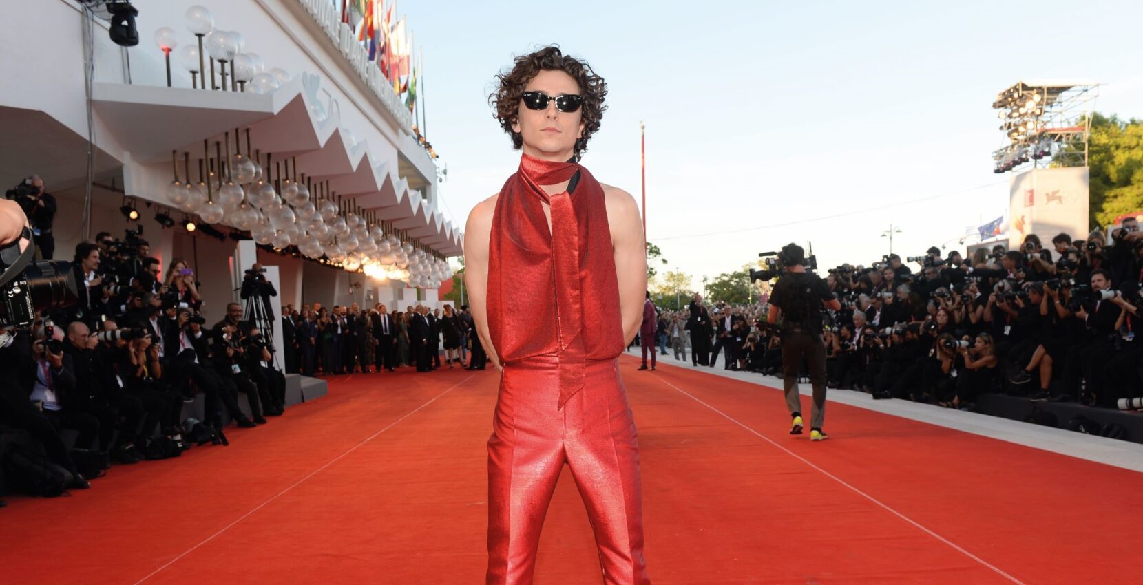 La passerella di Timothée Chalamet (credit La Biennale - Foto ASAC - Giorgio Zucchiatti).